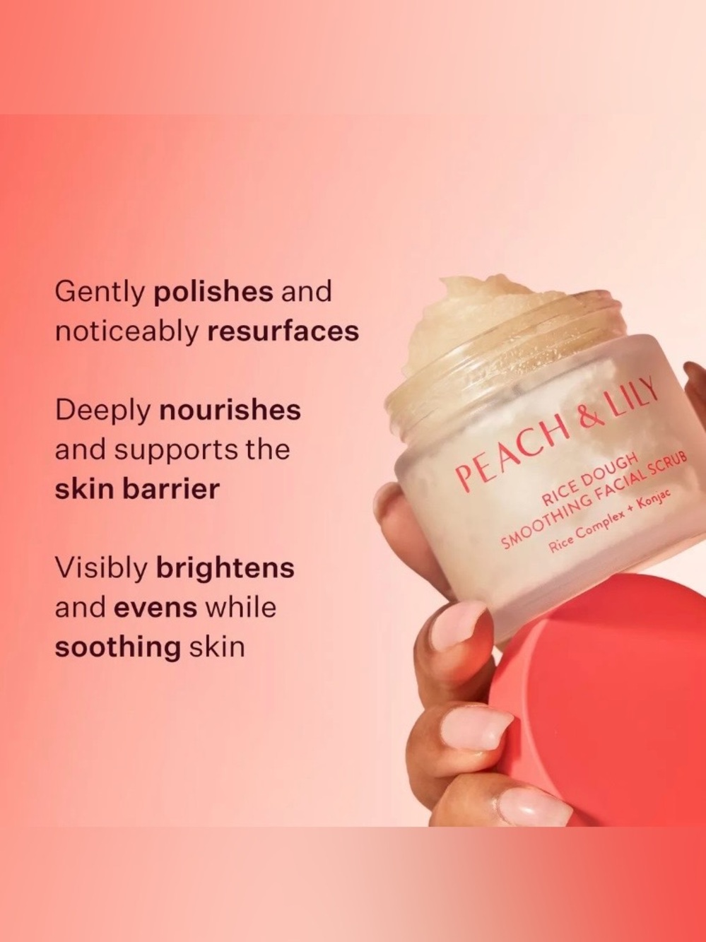 NWT Peach & Lilly Rice Dough Smoothing Facial Scrub - Picture 10 of 12